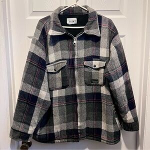 Vintage CODET Jacket Heavy Wool Hunting Plaid Canada Black Mackinaw Large Men